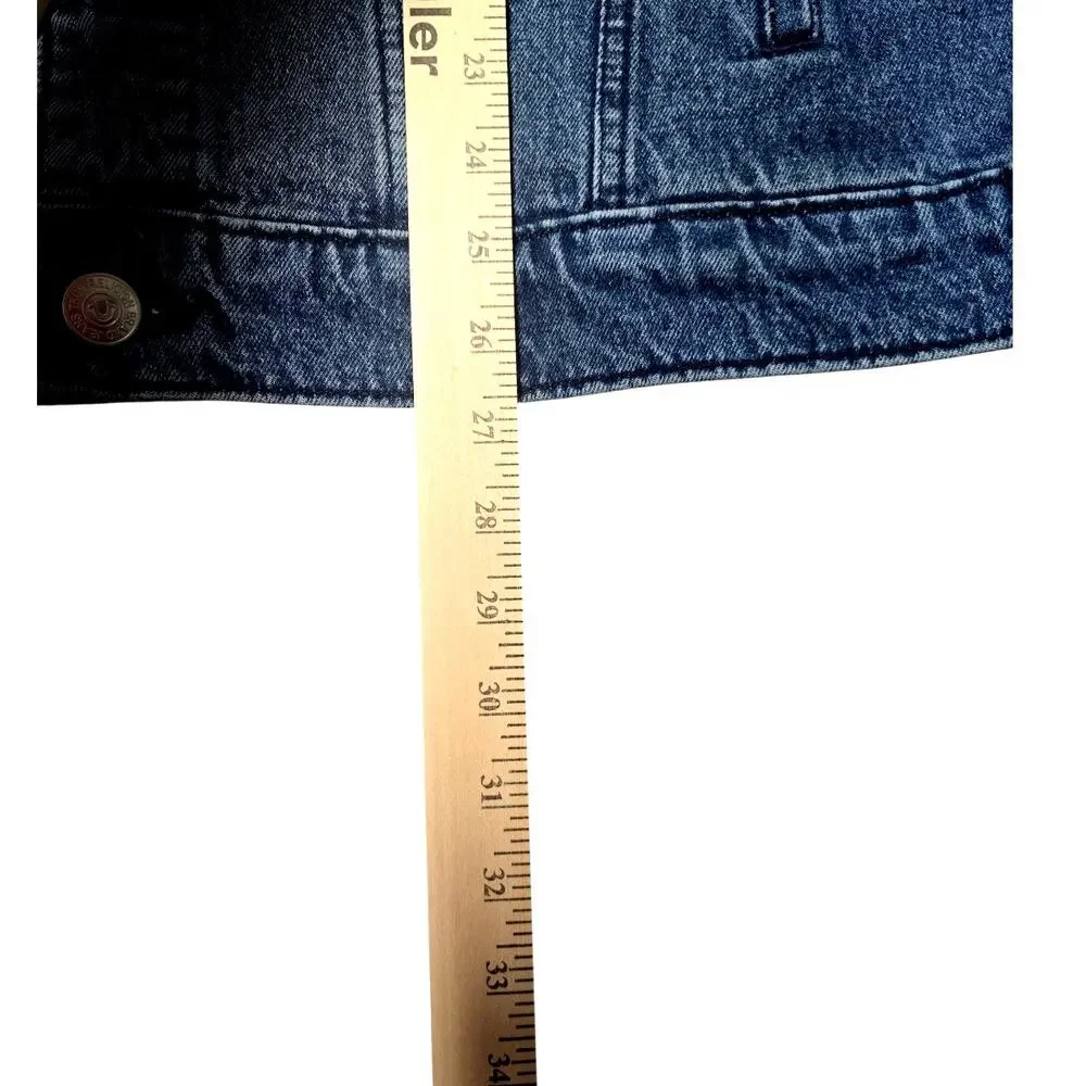 True Religion Men’s Denim Trucker Jacket Logo Taping Blue Jean Coat Large New